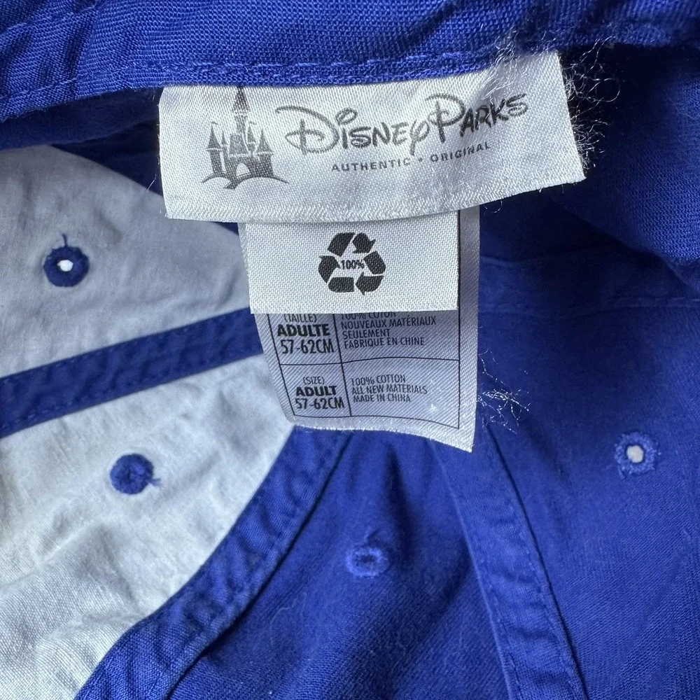 Disney Parks Monsters Inc University MU Distressed Blue Baseball Hat Cap Adult